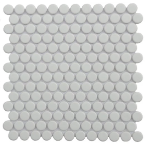 White Penny Round - glass tile